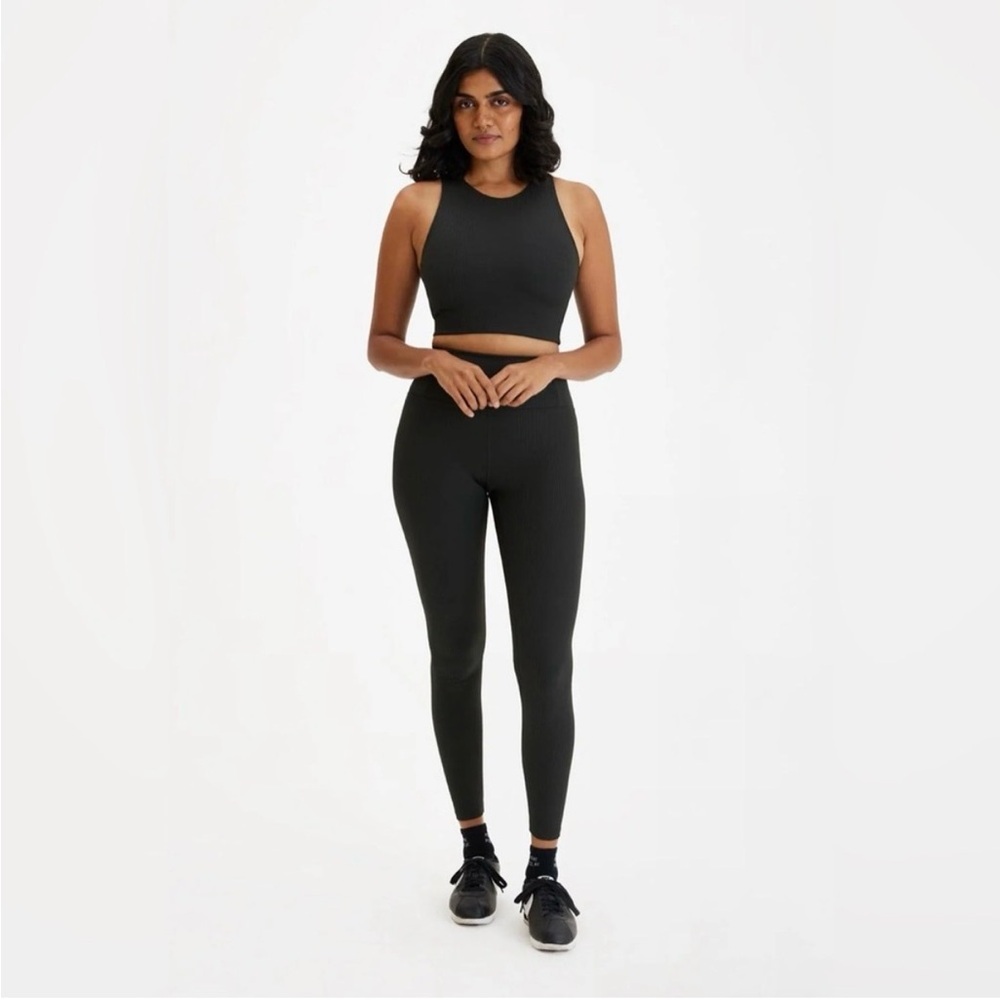 Girlfriend Collective Ribbed‎ Leggings M Black Athletic Gym Athleisure Comfort